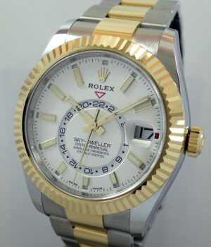 Rolex Sky-Dweller 18k & Steel 326933 White Dial Box & Card March 2021 "As New"