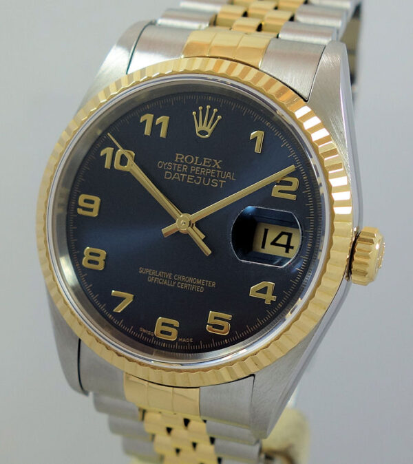 Rolex 36mm Datejust 16233 Blue Arabic dial, Jubilee bracelet