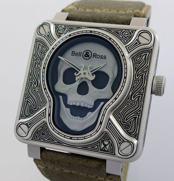Bell & Ross "Burning Skull" Tattoo BR01-92 Ltd Edn #348/500