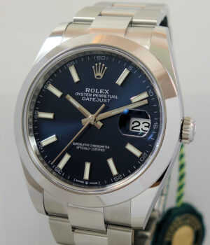 Rolex Datejust 41 Blue Dial 126300 March 2022 As New  