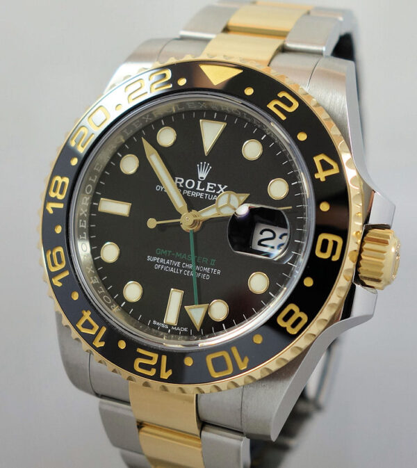 Rolex GMT II 18k Gold & Steel 116713LN 2019 Box & Card