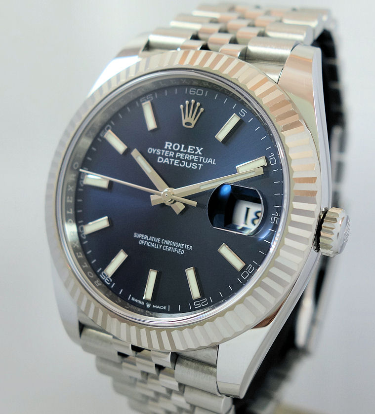 Rolex Datejust 41 2022 Rhodium Grey Dial 126334 Fluted Bezel -... for  $13,995 for sale from a Trusted Seller on Chrono24