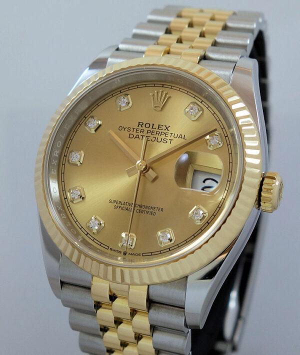 Rolex Datejust 36 Steel & 18k Yellow-Gold, Champagne Diamond dial 126233