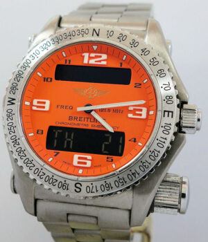 BREITLING EMERGENCY SuperQuartz Titanium E7632110 Orange dial, Full set!