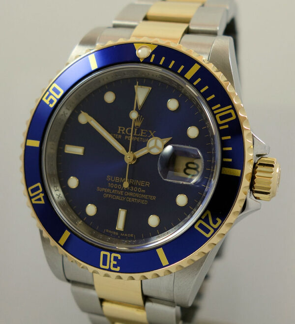Rolex Submariner 18k & Steel, Blue dial 16613 Box & Card 2009 Collectors Set. Mint!