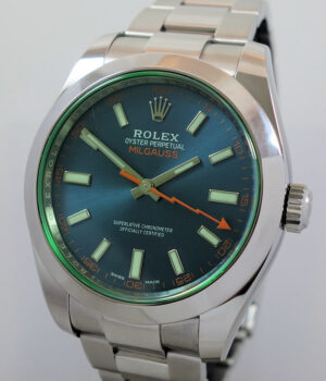 Rolex Milgauss Blue Dial  Green Crystal  116400GV  2021