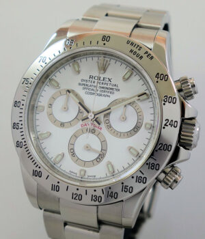 Rolex Daytona Steel White-Dial 116520 Box & Card Rare "APH Dial"