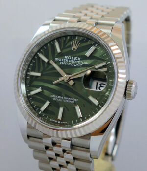 Rolex Datejust 36 Fluted Olive Green Palm Motif Jubilee  2022  UNUSED  SOLD   