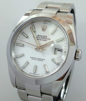 Rolex Datejust 41 White Dial 126300 Nov 2019 Box and Card