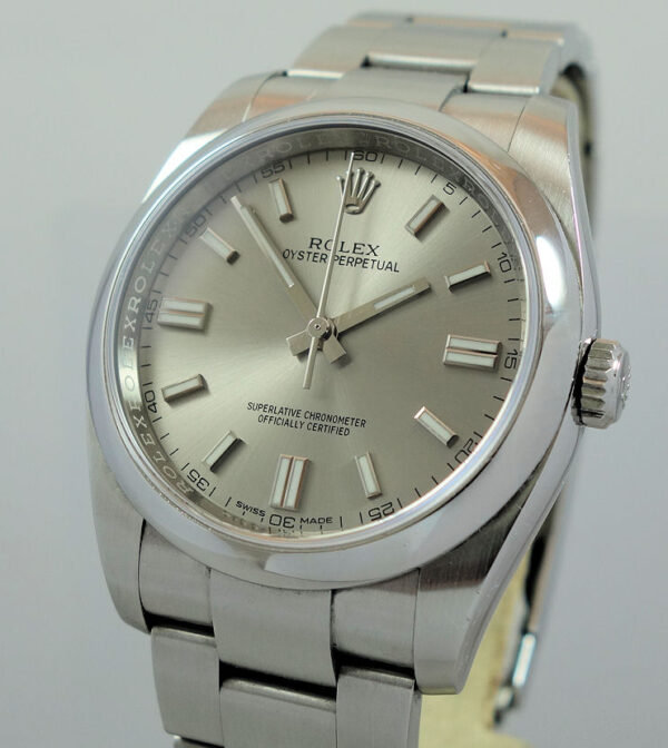 Rolex Oyster Perpetual Rhodium Dial 36mm 116000 Sep 2018 Box & Card