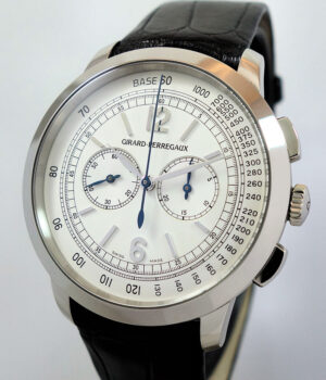 Girard-Perregaux 1966 Chronograph 18k White Gold  Silver Dial ref 49539