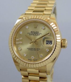Rolex President Datejust 279178 Yellow Gold Diamond Dial Ladies Box & Card *as new*