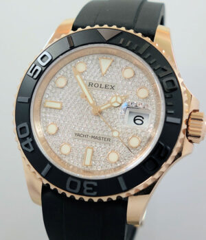 Rolex Yacht-Master 18ct Everose Gold  FACTORY Pave Diamond Dial  2021 40mm 126655
