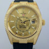 DSC08980 Rolex Sky-Dweller Yellow Gold Oysterflex 326238 Box & Card. Aug 2021