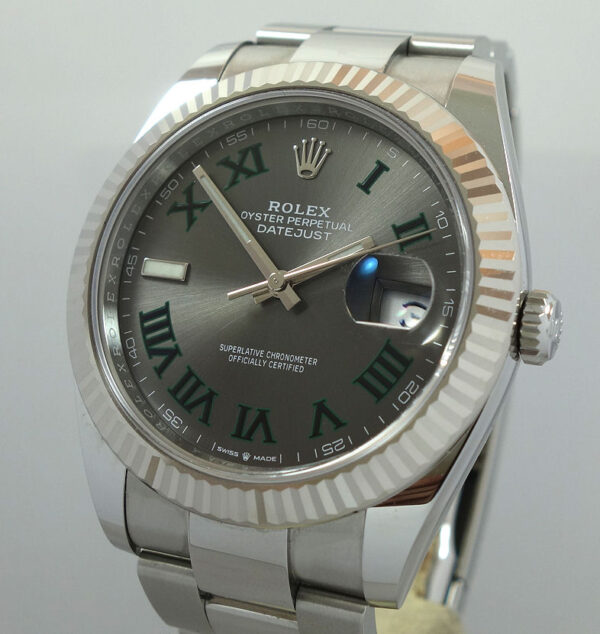 Rolex Datejust 41 Wimbledon dial, 126334 White-Gold bezel  2022 Box & Card