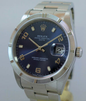 Rolex Oyster Date 15210  Blue-dial Box   Papers