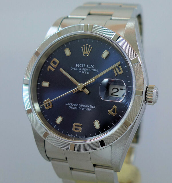 Rolex Oyster Date 15210  Blue-dial Box & Papers