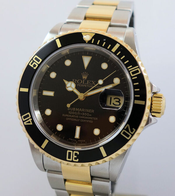 Rolex Submariner 16613  Black-dial 18k & Steel Box & Card