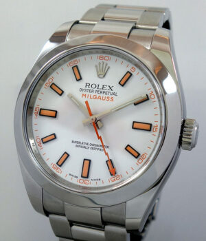 Rolex Milgauss 116400  Rare White Dial  Warranty Card Dated 2010