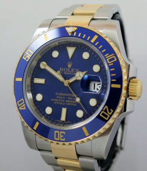 Rolex Submariner 116613LB  Flat  Blue-Dial  Box   Card