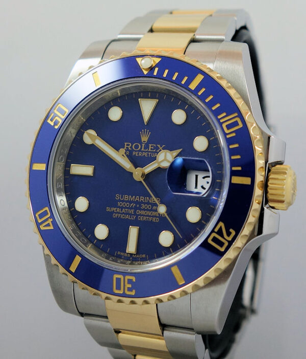 Rolex Submariner 116613LB "Flat" Blue-Dial  Box & Card