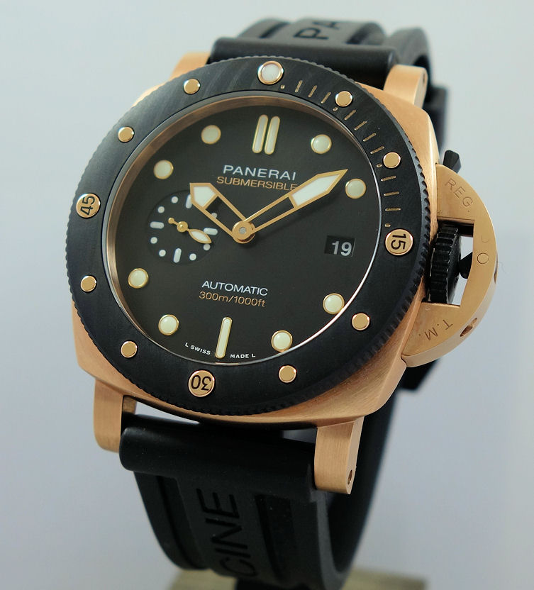 Panerai Submersible Goldtech OroCarbo 44mm Automatic Pam1070 Box & Card ...