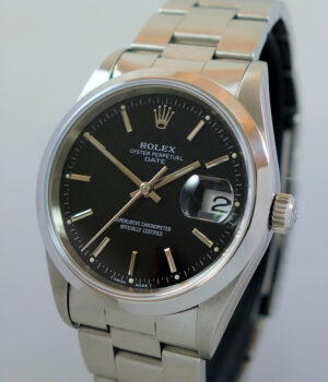 Rolex Oyster Date  15200  Black-dial  Box   Papers 1998