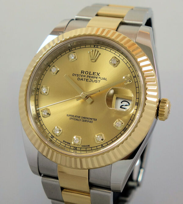 Rolex Datejust 41mm 18k & Steel, Diamond-dial 126333 Box & Card 2017