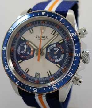 Tudor Heritage Chrono 70330B Blue / Silver Box & Card  2013 "Unused"
