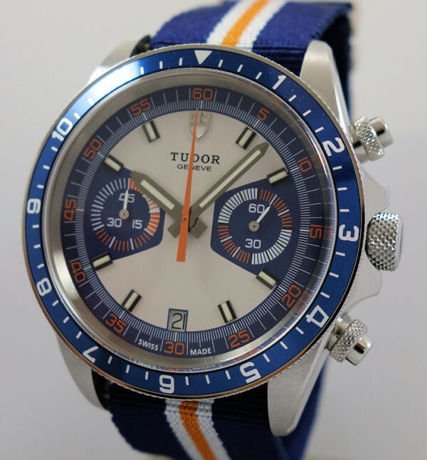 Tudor Heritage Chrono 70330B Blue / Silver Box & Card  2013 "Unused"