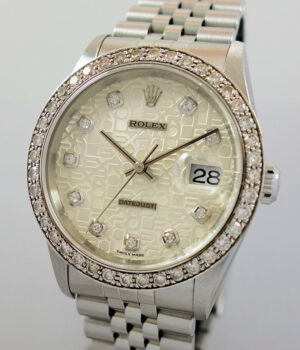 Rolex Datejust 36mm Steel, Computer Diamond Dial 16234 B&P 2001
