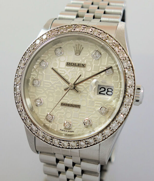 Rolex Datejust 36mm Steel, Computer Diamond Dial 16234 B&P 2001