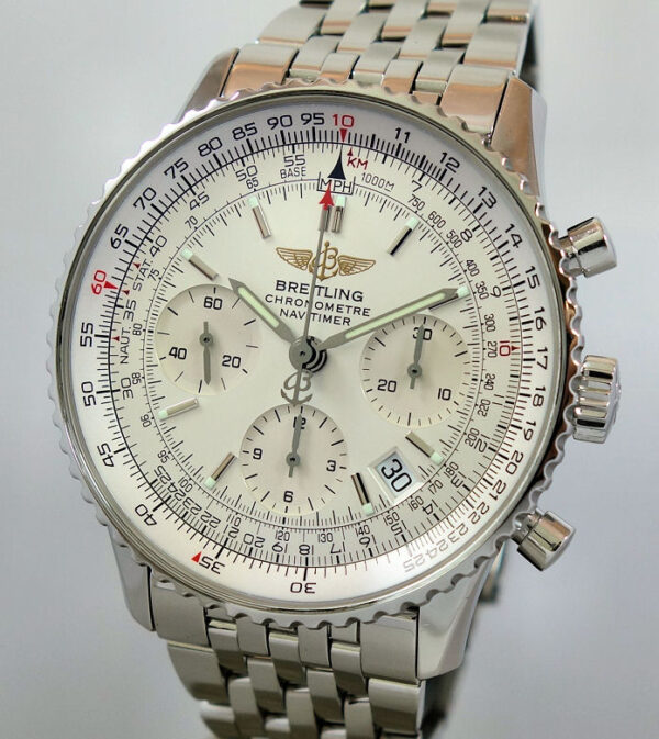 Breitling Navitimer Chronograph A2332212 White-dial, Steel bracelet