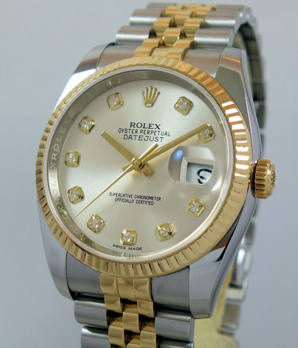 Rolex Datejust 116233 36mm, Jubilee, Silver Diamond-Dial