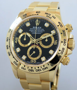 Rolex Daytona 18k Yellow Gold Black Diamond Dial 116508 2022  UNUSED 