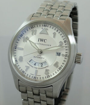 IWC Spitfire UTC Pilot   s Watch 3251 Silver dial  Steel bracelet