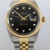 Rolex Datejust 36mm 18k Gold & Steel, Black Diamond dial 16013