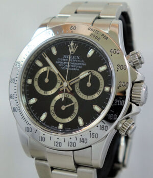 Rolex Daytona Steel Black Dial 116520 Box & Card