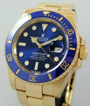 Rolex Submariner Yellow-Gold 41mm Blue-dial 126618LB  Box   Card 2021
