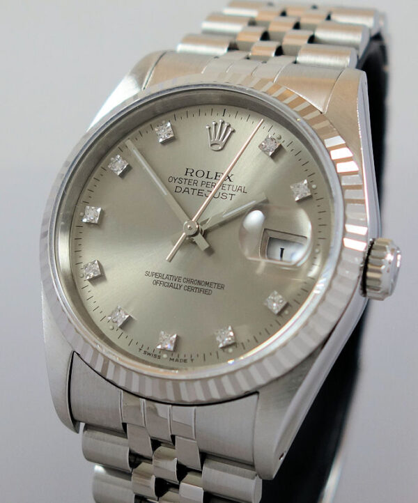 Rolex Datejust 36 Steel Silver Diamond dial 16234