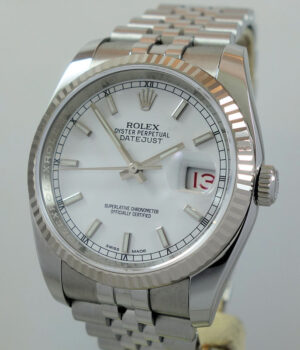 Rolex Datejust 36mm White dial  116234  Box   Card