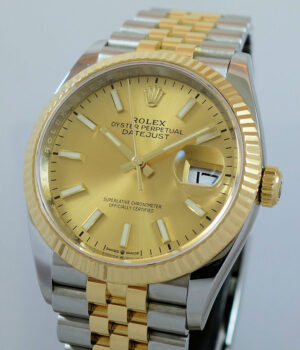 Rolex Datejust 36 Steel   18k Yellow-Gold Champagne dial 126233