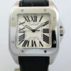 Cartier Santos 100 Silver Dial on Leather Large size W20073X8