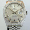 Rolex Datejust 36mm Silver Diamond dial White-Gold bezel 116234