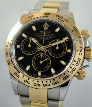Rolex Daytona 18k & Steel, Black Dial 116503 Box & Card 2022 MINT