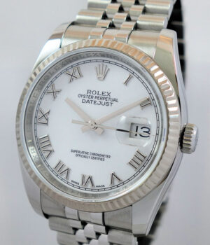 Rolex Datejust 36mm Steel  White Roman dial 116234 Box   Card