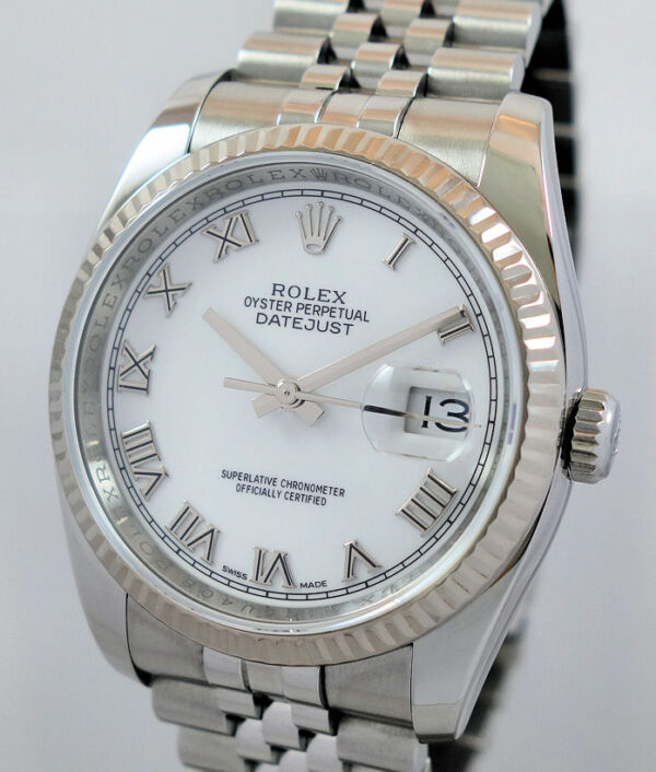 Rolex Datejust 36mm Steel, White Roman dial 116234 Box & Card