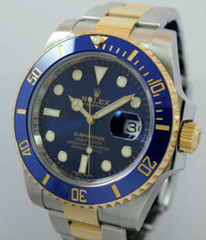 Rolex Submariner 18k   Steel  Blue dial 116613LB  Box   Card