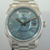 DSC06170 Rolex Day Date 36mm Ice Blue Diamond Baguette Solid Platinum 128236 *SOLD*