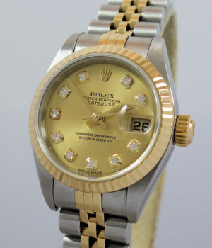 Rolex Lady Datejust Gold Diamond Dial 79173 Box   Papers